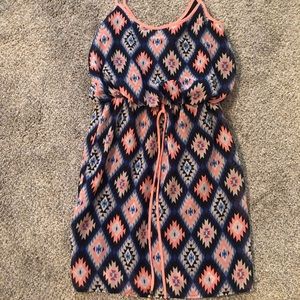 Blue and peach dress